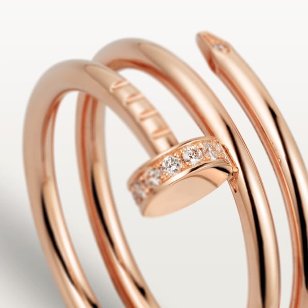 Juste un Clou ring, double, diamonds Rose gold, diamonds