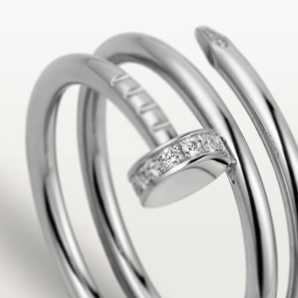 Juste un Clou ring, double, diamonds White gold, diamonds