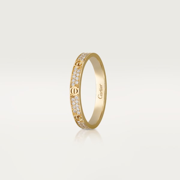 Love Ring, kleines Modell Gelbgold, Diamanten