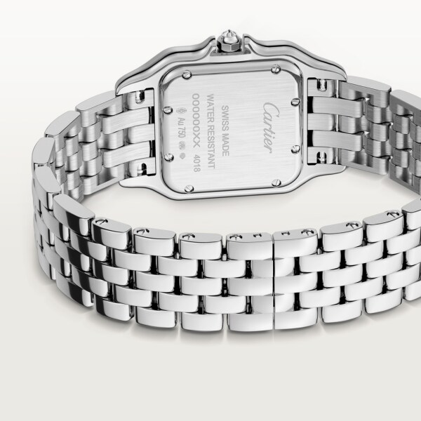 Reloj Panthère de Cartier Tamaño mediano, movimiento de cuarzo, oro blanco, diamantes