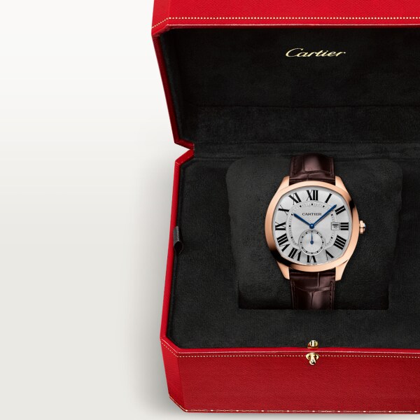Drive de Cartier watch Large model, automatic movement, rose gold, leather