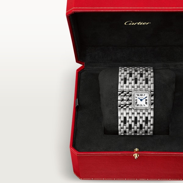 Reloj Panthère de Cartier Pulsera, movimiento de cuarzo, oro blanco, diamantes