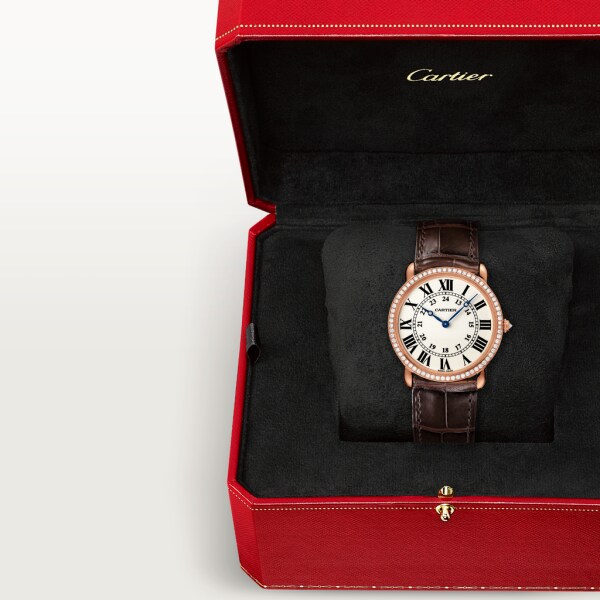 Reloj Ronde Louis Cartier 40 mm, movimiento automático, oro rosa, diamantes