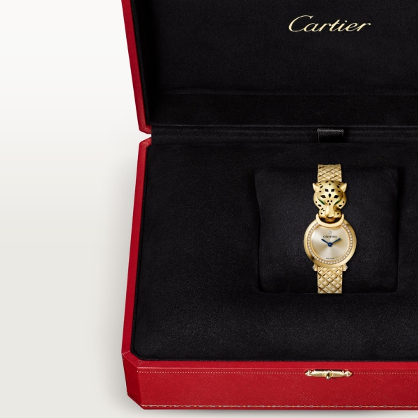 Uhr La Panthère de Cartier Kleines Modell, Quarzwerk, Gelbgold, Diamanten