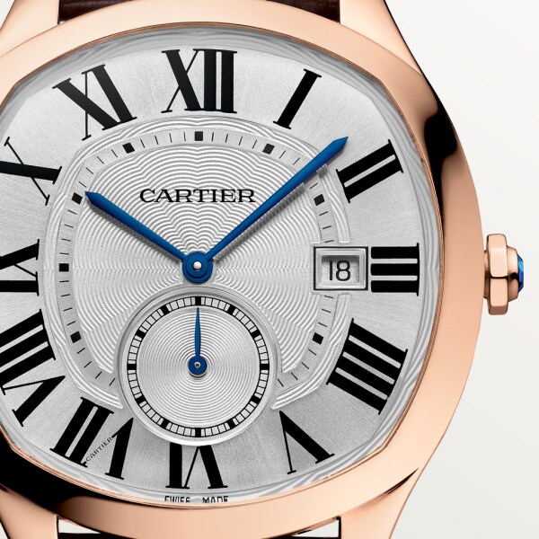 Reloj Drive de Cartier Tamaño grande, movimiento automático, oro rosa, piel