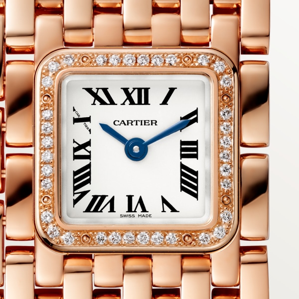 Reloj Panthère de Cartier Pulsera, movimiento de cuarzo, oro rosa, diamantes