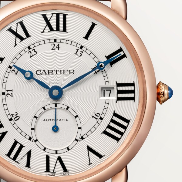 Reloj Ronde Louis Cartier 40 mm, movimiento automático, oro rosa, piel