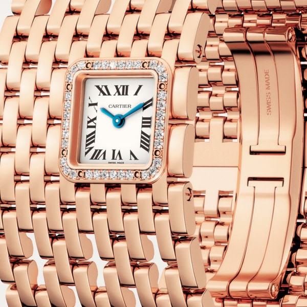 Panthère de Cartier watch Cuff, quartz movement, rose gold, diamonds
