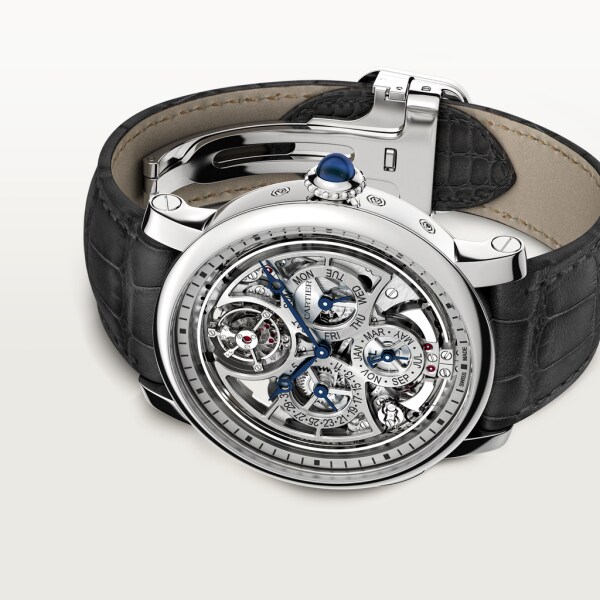 Reloj Rotonde de Cartier Gran Complicación Esqueleto 45 mm, movimiento automático, platino, piel