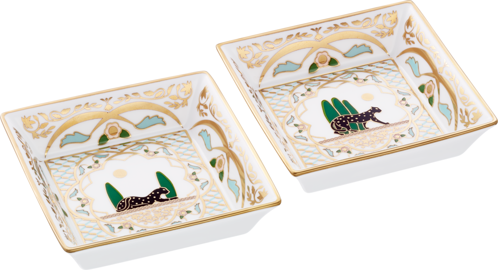Set of two Panthère de Cartier trinket trays, small modelPorcelain