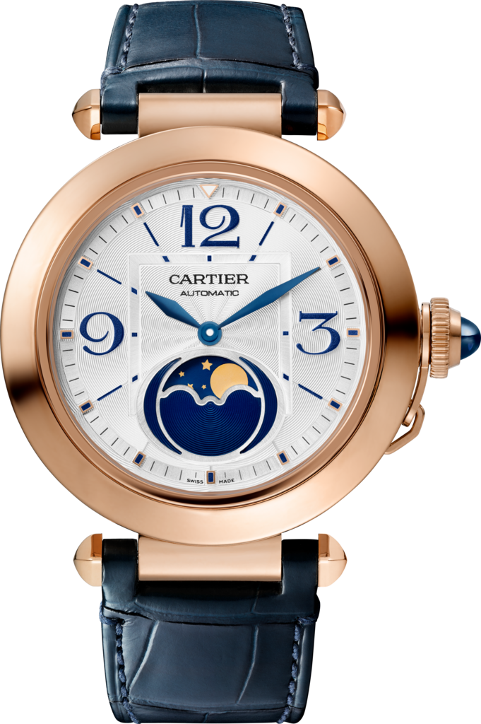 Reloj Pasha de Cartier41 mm, movimiento automático, oro rosa , correas de piel intercambiables