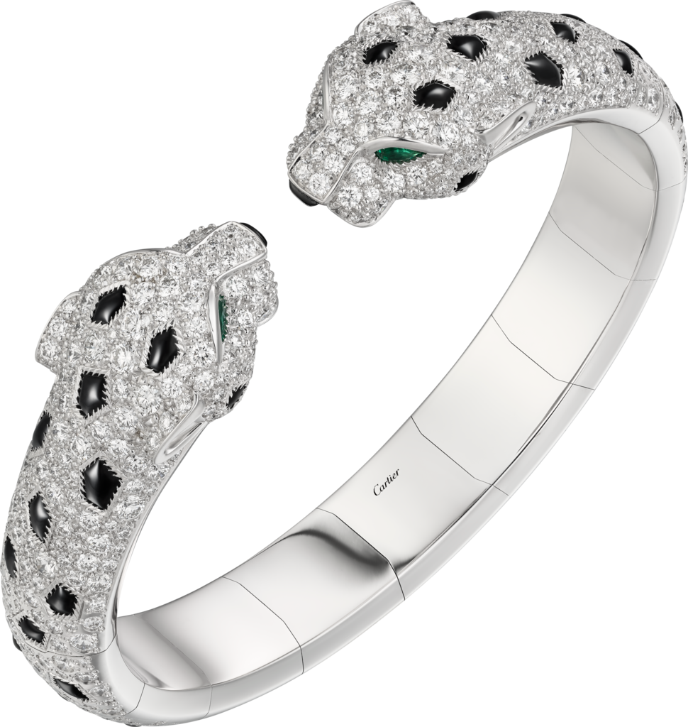 Panthère de Cartier braceletWhite gold, emeralds, onyx, diamonds