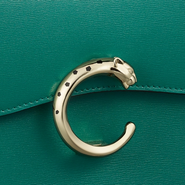 Bolso de mano tamaño mini, Panthère de Cartier Piel de becerro color verde oscuro, acabado dorado