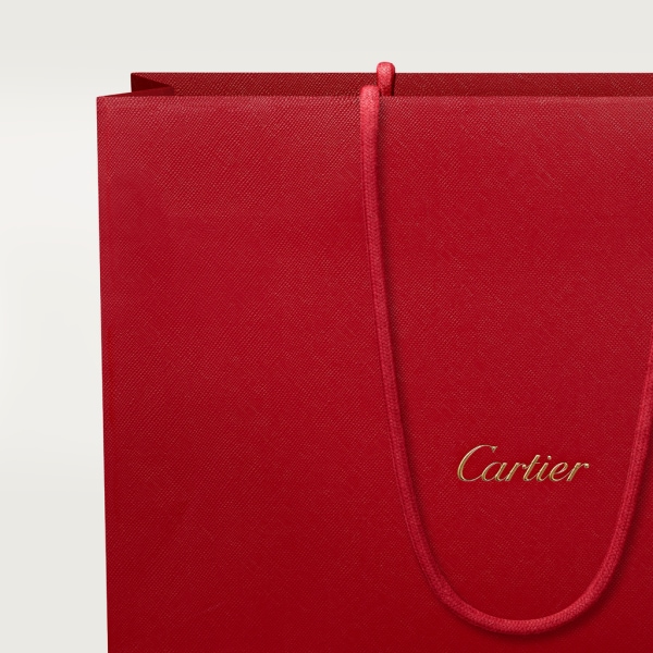 Small model chain bag, C de Cartier Cherry red calfskin, gold and cherry red enamel finish