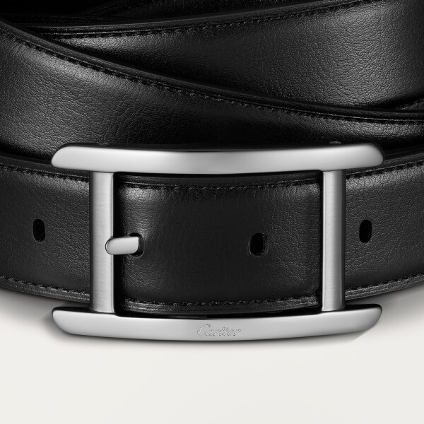 Belt, Tank de Cartier Black non-animal material, palladium-finish buckle