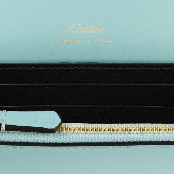 Mini wallet, Double C de Cartier Mint calfskin, golden and mint enamel-finish