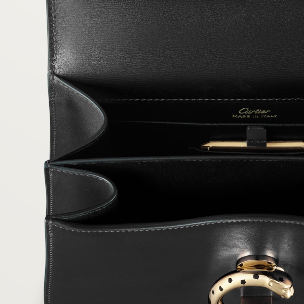 Bolso con asa tamaño pequeño, Panthère de Cartier Piel de becerro color negro, acabado dorado