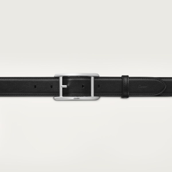 Belt, Tank de Cartier Black non-animal material, palladium-finish buckle