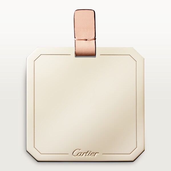 Bolso de cadena tamaño mini, doble C de Cartier Piel de becerro color rosa empolvado, acabado dorado y esmalte color rosa empolvado