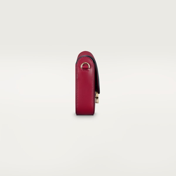Bolso de cadena tamaño mini, C de Cartier Piel de becerro color rojo cereza, acabado dorado y esmalte color rojo cereza