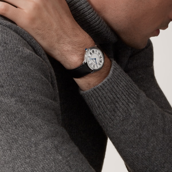Ronde Must de Cartier watch 36 mm, quartz movement, steel, strap made without animal materials