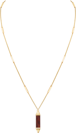Les Berlingots de Cartier necklace large model Yellow gold, snakewood