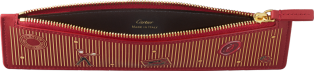 Diabolo de Cartier pencil case Red calfskin, gold finish