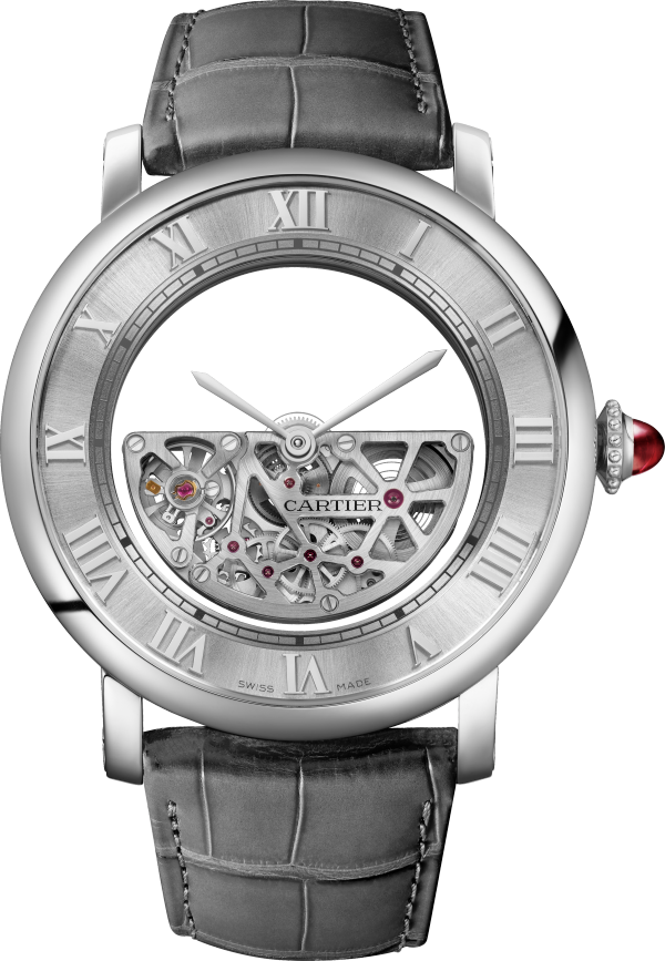 Reloj Rotonde de Cartier Masse mystérieuse Estuche en edición limitada y numerada de 30 piezas, platino, correas de piel intercambiables