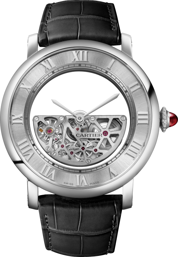 Reloj Rotonde de Cartier Masse mystérieuse Estuche en edición limitada y numerada de 30 piezas, platino, correas de piel intercambiables