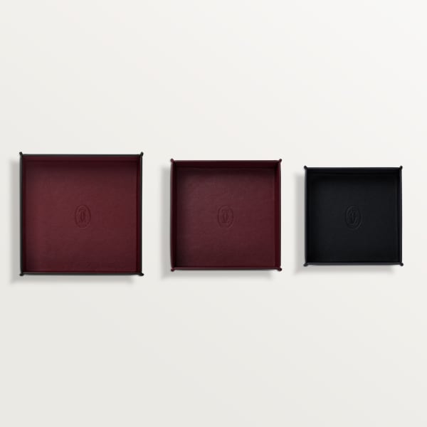 Set of 3 Must de Cartier trinket trays Black and burgundy calfskin