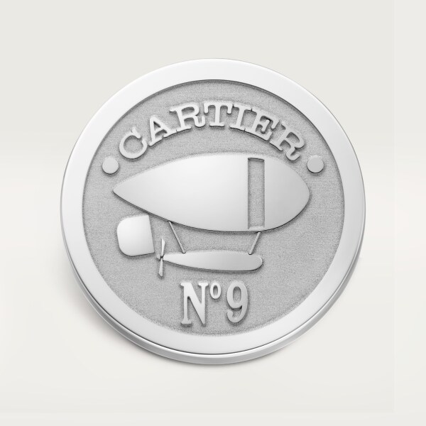 Santos de Cartier aeronaut motif cufflinks Sterling silver, palladium finish