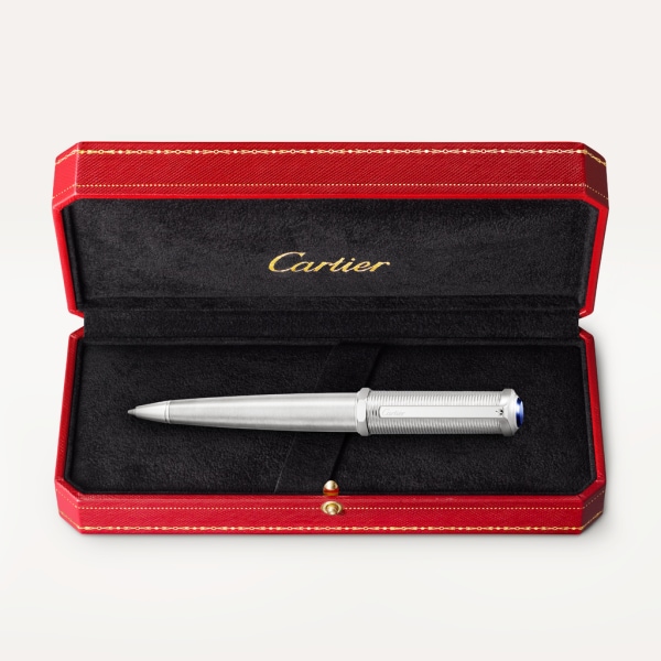 CROP000152 - Santos-Dumont de Cartier ballpoint pen - Palladium-finish  metal - Cartier