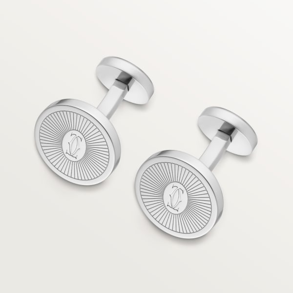 Double C de Cartier cufflinks Sterling silver, palladium finish