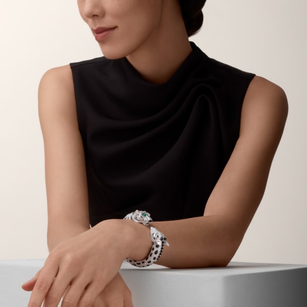 Indomptables de Cartier bracelet White gold, onyx, emerald, diamonds