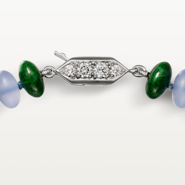 High Jewellery bracelet White gold, chalcedony, skarn, turquoise, black lacquer, emerald cabochons, diamonds
