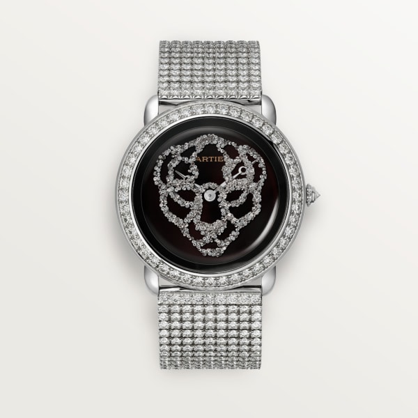 Reloj Révélation d'une Panthère 37 mm, manual, oro blanco, diamantes, laca