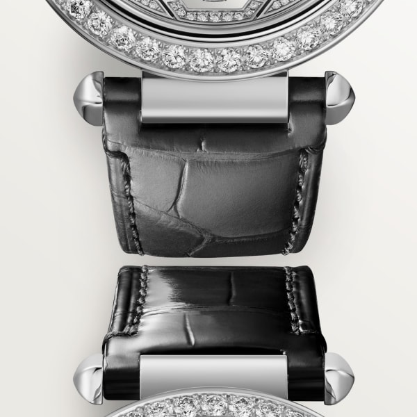 Reloj Joaillère Panthère 41 mm, movimiento manual, oro blanco, diamantes, correas de piel intercambiables