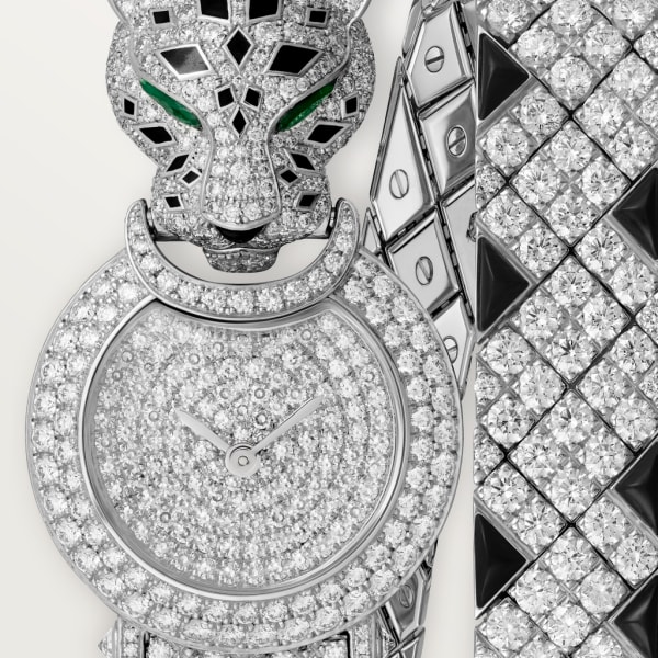 Montre La Panthère de Cartier 23,6 mm, or gris rhodié, diamants