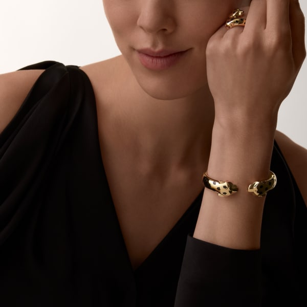 Panthère de Cartier bracelet Yellow gold, lacquer, onyx, tsavorite garnets