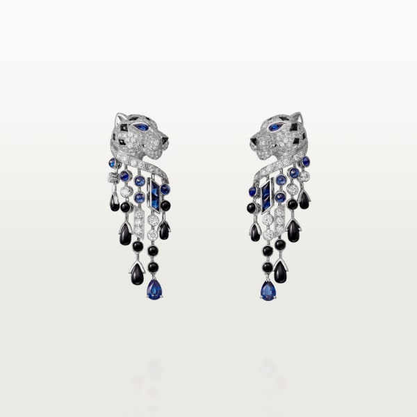 Panthère de Cartier earrings White gold, sapphires, onyx, diamonds