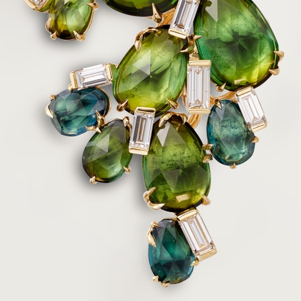 Cactus de Cartier earrings Yellow gold, tourmalines, diamonds