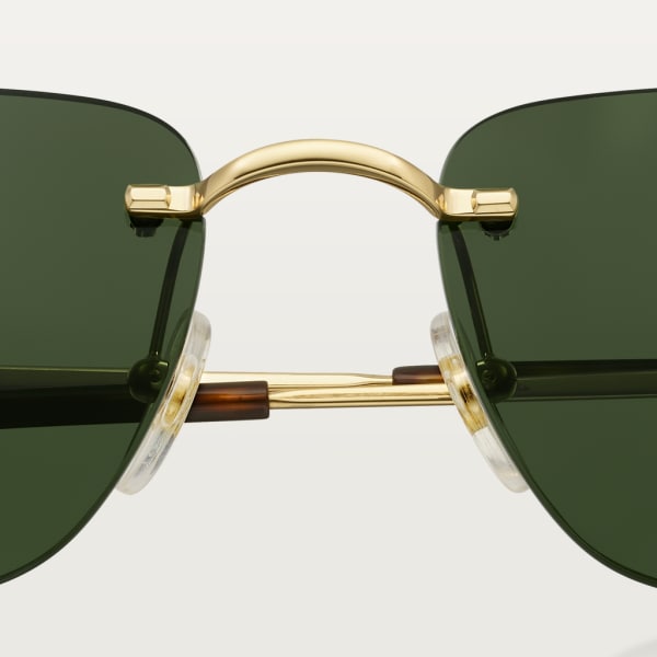 Gafas de sol Signature C de Cartier Metal acabado dorado liso, lentes verdes