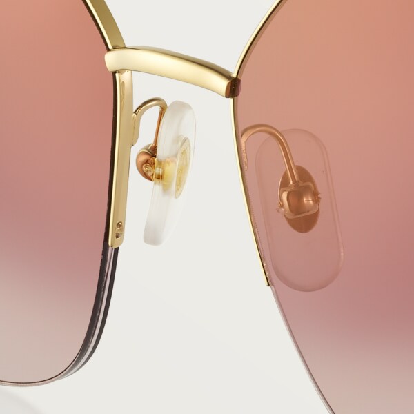 Panthère de Cartier sunglasses Smooth golden-finish metal, graduated burgundy lenses with rose flash
