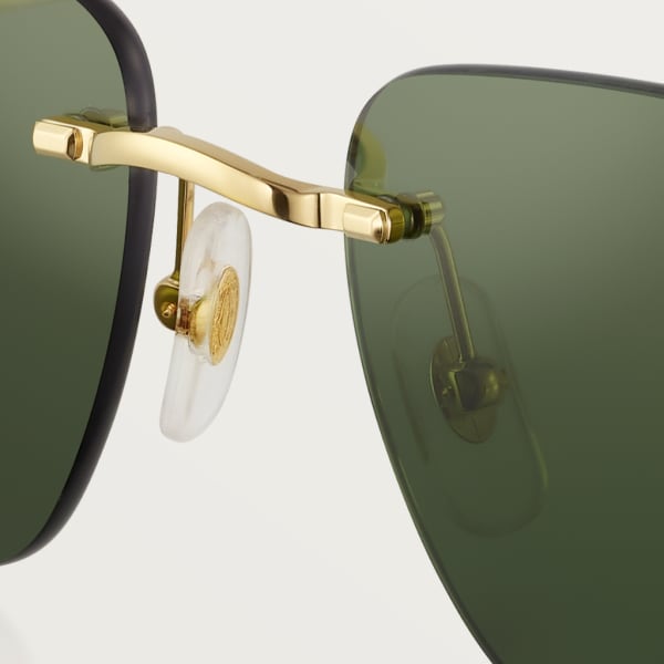 Gafas de sol Signature C de Cartier Metal acabado dorado liso, lentes verdes