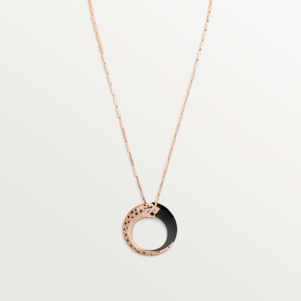 Panthère de Cartier necklace Rose gold, ceramic, emerald, onyx, diamonds