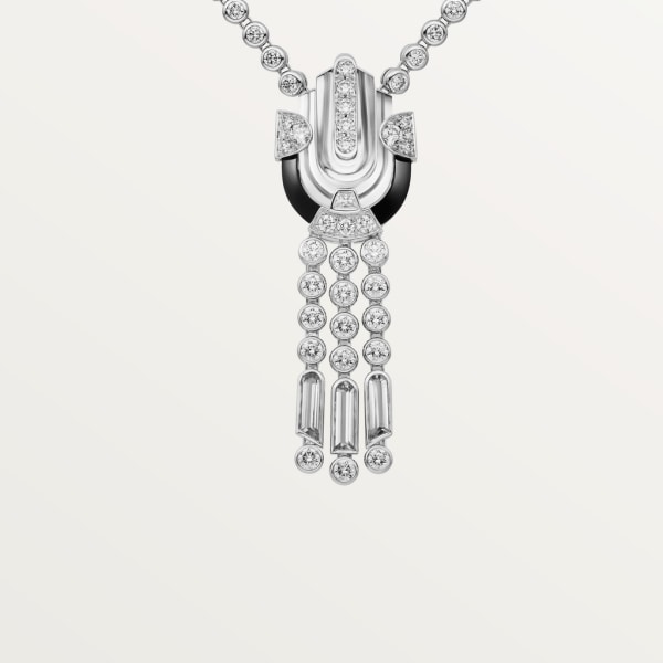 Geometry & Contrast necklace White gold, rock crystal, onyx, diamonds