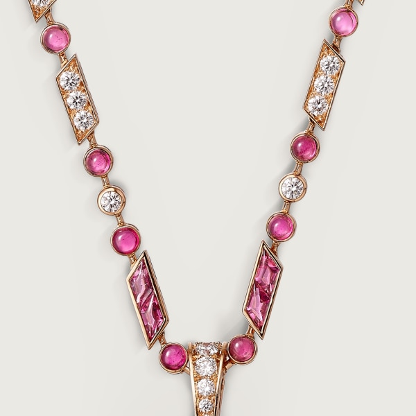 Panthère de Cartier necklace Rose gold, emerald, onyx, rubellite, diamonds