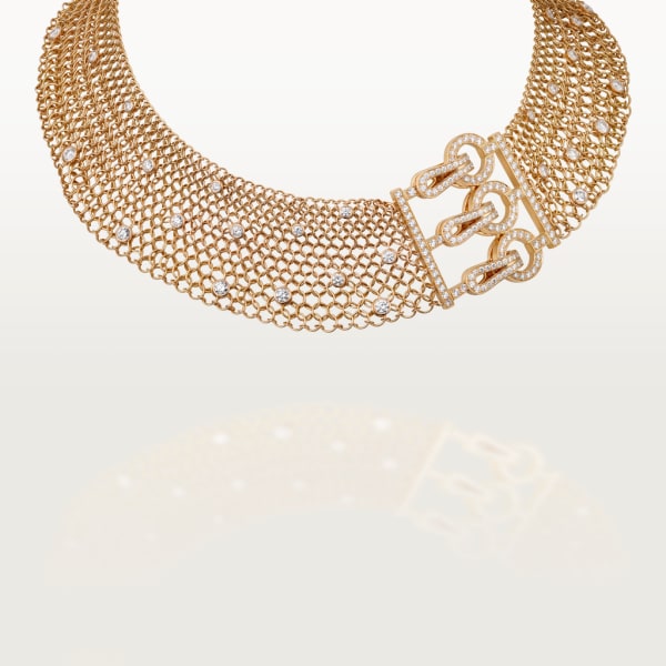 Agrafe necklace Rose gold, diamonds