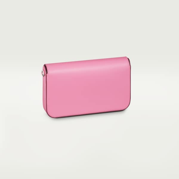 Bolso C de Cartier, bolso de cadena Piel de becerro bicolor rosa y rosa pálido, acabado paladio, esmalte rosa pálido