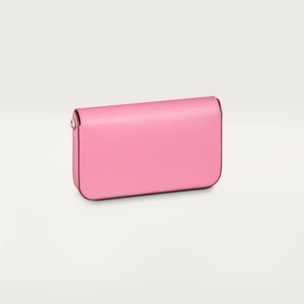 Mini chain bag, C de Cartier Two-tone pink/pale pink calfskin, palladium and pale pink enamel finish